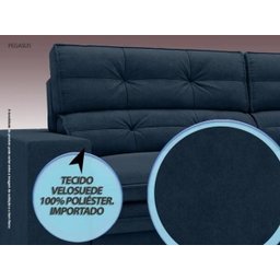 Sofá Pegasus 2,00M Assento Retrátil e Reclinável Velosuede Petróleo - Netsofás - 3