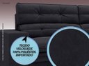 Ver imagem 4 de Sofá Pegasus 2,00M Assento Retrátil e Reclinável Velosuede Preto - Netsofás