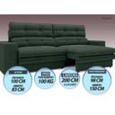 Ver imagem 5 de Sofá Pegasus 2,00M Assento Retrátil e Reclinável Velosuede Verde - Netsofás