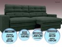 Ver imagem 5 de Sofá Pegasus 2,00M Assento Retrátil e Reclinável Velosuede Verde - Netsofás