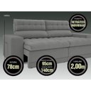 Ver imagem 4 de Sofá Omega 2,00M Assento Retrátil e Reclinável Velosuede Grafite - NetSofás