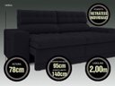 Ver imagem 4 de Sofá Omega 2,00M Assento Retrátil e Reclinável Velosuede Preto - NetSofás