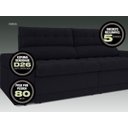 Ver imagem 3 de Sofá Omega 2,00M Assento Retrátil e Reclinável Velosuede Preto - NetSofás