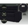 Sofá Omega 2,00M Assento Retrátil e Reclinável Velosuede Preto - NetSofás - 6