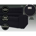 Ver imagem 6 de Sofá Omega 2,00M Assento Retrátil e Reclinável Velosuede Preto - NetSofás