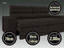 Ver imagem 4 de Sofá Omega 2,00M Assento Retrátil e Reclinável Velosuede Chocolate - NetSofás
