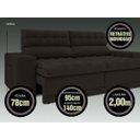 Ver imagem 4 de Sofá Omega 2,00M Assento Retrátil e Reclinável Velosuede Chocolate - NetSofás