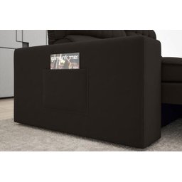 Sofá Omega 2,00M Assento Retrátil e Reclinável Velosuede Chocolate - NetSofás - 6