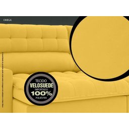 Sofá Omega 2,00M Assento Retrátil e Reclinável Velosuede Canário - NetSofás - 4