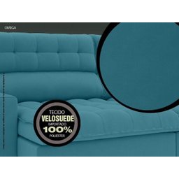 Sofá Omega 2,00M Assento Retrátil e Reclinável Velosuede Turquesa - NetSofás - 4