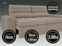 Ver imagem 4 de Sofá Omega 2,00M Assento Retrátil e Reclinável Velosuede Capuccino - NetSofás