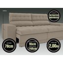 Ver imagem 4 de Sofá Omega 2,00M Assento Retrátil e Reclinável Velosuede Capuccino - NetSofás