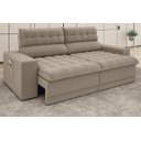 Ver imagem 2 de Sofá Omega 2,00M Assento Retrátil e Reclinável Velosuede Capuccino - NetSofás