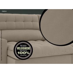 Sofá Omega 2,00M Assento Retrátil e Reclinável Velosuede Capuccino - NetSofás - 4