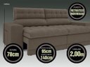 Ver imagem 4 de Sofá Omega 2,00M Assento Retrátil e Reclinável Velosuede Marrom - NetSofás