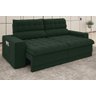 Sofá Omega 2,00M Assento Retrátil e Reclinável Velosuede Verde - NetSofás - 1