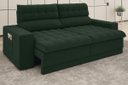 Ver imagem 1 de Sofá Omega 2,00M Assento Retrátil e Reclinável Velosuede Verde - NetSofás
