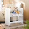 Mini Berço New Baby Branco Grade Removível Navega Móveis - 1
