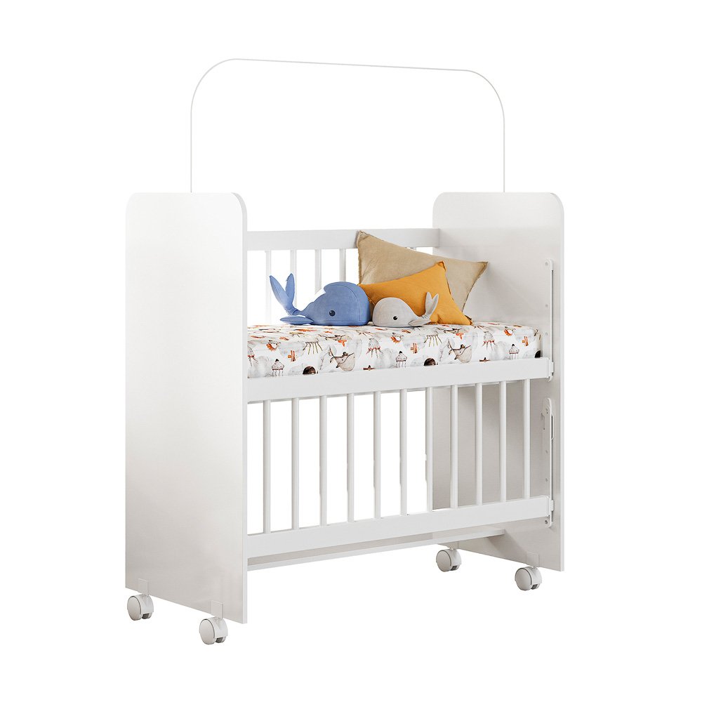 Mini Berço New Baby Branco Grade Removível Navega Móveis - 2