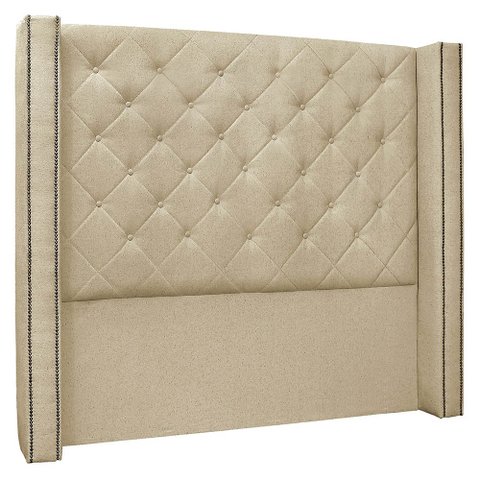 Cabeceira Casal King Cama Box 195cm Louise S06 Linho Dourado - Mpozenato
