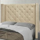 Ver imagem 2 de Cabeceira Casal King Cama Box 195cm Louise S06 Linho Dourado - Mpozenato