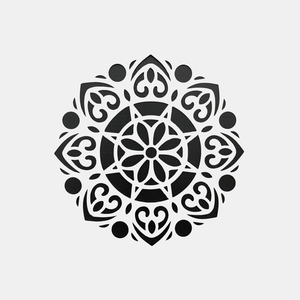 Estencil Gabarito Mandala Circular Revestimento de Parede 3d