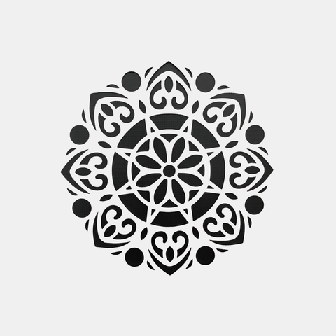 Estencil Gabarito Mandala Circular Revestimento de Parede 3d
