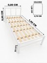Ver imagem 2 de Cama Tubolar Solteiro em Aço Reforçada Alojamento, Pousadas.:Branco