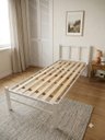 Ver imagem 1 de Cama Tubolar Solteiro em Aço Reforçada Alojamento, Pousadas.:Branco