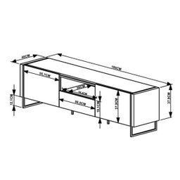 Rack para Tv Sala com 2 Prateleiras em Mdf - Thassos Branco - 2