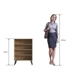 Estante para Livros Retrô com 4 Prateleiras 87 Cm Cor:oak - 4