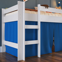 Ver imagem 4 de Cama Infantil Elevada com Escorregador e Cortina Branco/Azul