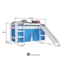 Ver imagem 3 de Cama Infantil Elevada C/ Escorregador sem Colchão 202cm Branco/azul Linha Bb Bb1000 Completa Móveis