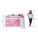Ver imagem 7 de Cama Infantil Elevada Playground com Escorregador sem Colchao Rosa - Completa