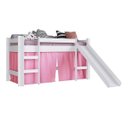 Ver imagem 2 de Cama Infantil Elevada C/ Escorregador sem Colchão 202cm Branco/rosa Linha Bb Bb1000 Completa Móveis
