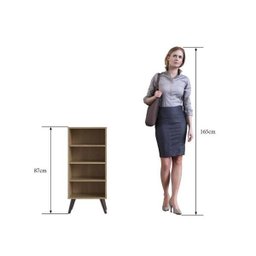 Estante Retrô com 03 Prateleiras 38,5cm Linha Est Est100 Completa Móveis - Oak - 4 Estante Retrô com 03 Prateleiras 38,5cm Linha Est Est100 Completa Móveis - Oak - 4