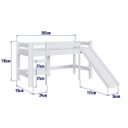 Ver imagem 3 de Cama Infantil Elevada com Escorregador Branco - Completa Móveis