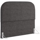 Ver imagem 1 de Cabeceira Cama Box King 195cm Orgânica Lanna W01 Linho Cinza Escuro - Lyam Decor