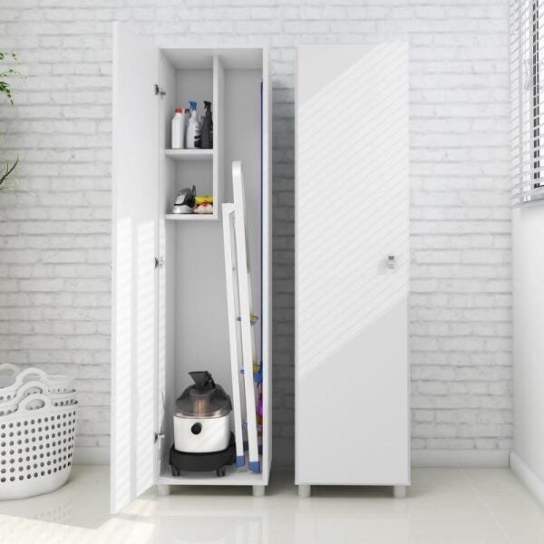 Armário para Lavanderia 36cm 1 Porta Am3107 Tecno Mobili - Branco