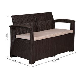 Sofá 4 Lugares Para Jardim Área Externa Rattan D7HOME - 2 Sofá 4 Lugares Para Jardim Área Externa Rattan D7HOME - 2