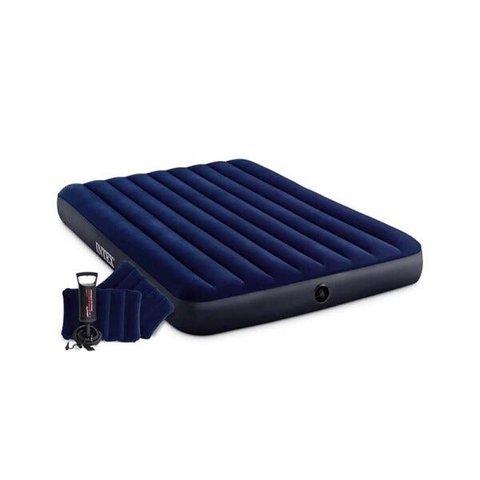 Colchão Inflável Veludo Conforto Dura-Beam Queen 152x203x25cm com Dois Travesseiros Inflaveis e Bomb