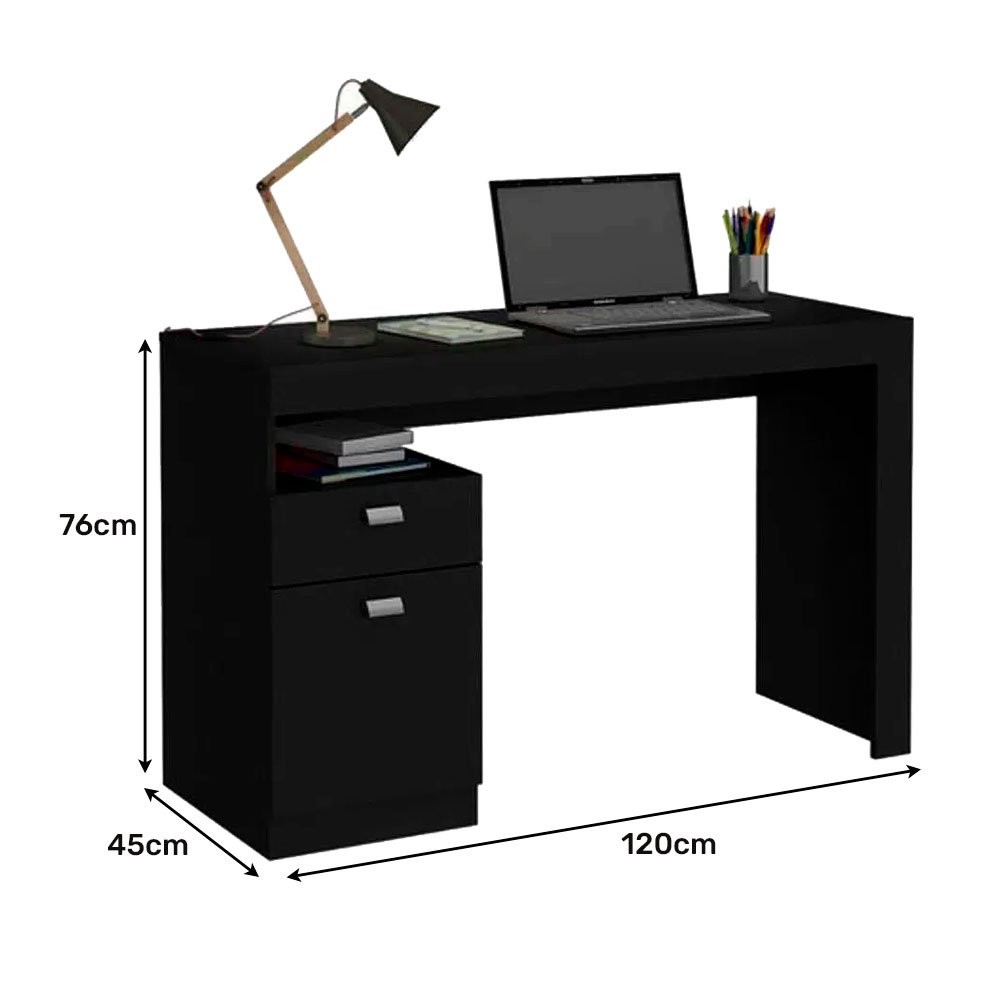 Mesa para Computador 1 Gaveta Chumbo Melissa Permobili - 5