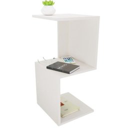 Kit 2 Mesa de Cabeceira Tipo S Branco para Quarto Mvd Móveis - 2