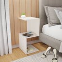 Ver imagem 1 de Kit 2 Mesa de Cabeceira Tipo S Branco para Quarto Mvd Móveis