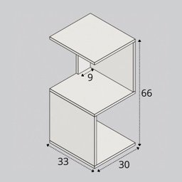 Kit 2 Mesa de Cabeceira Tipo S Branco para Quarto Mvd Móveis - 3