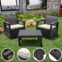 Ver imagem 2 de Conjunto Poltronas para Jardim 2 Lugares com Mesa de Jardim e Área Externa Rattan Syberflex