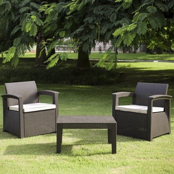 Conjunto Poltronas e Mesa Para Jardim/Área Externa Rattan - D7Home - 5