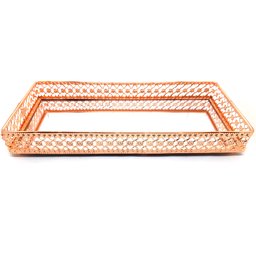 Bandeja Espelhada Decorativa Rosé Cozinha Lavabo Sala 25x13 - 1