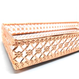 Bandeja Espelhada Decorativa Rosé Cozinha Lavabo Sala 25x13 - 4