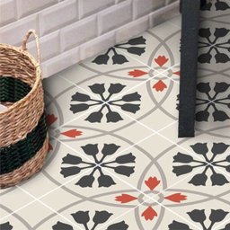 Adesivo para piso floral indiano impermeável antiderrapante - 1